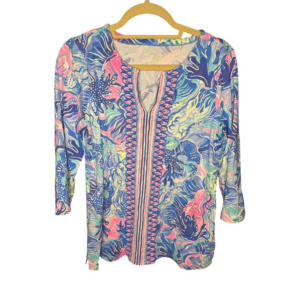 Lilly Pulitzer Karina Tunic Top ChillyLilly Size M - Picture 1 of 4